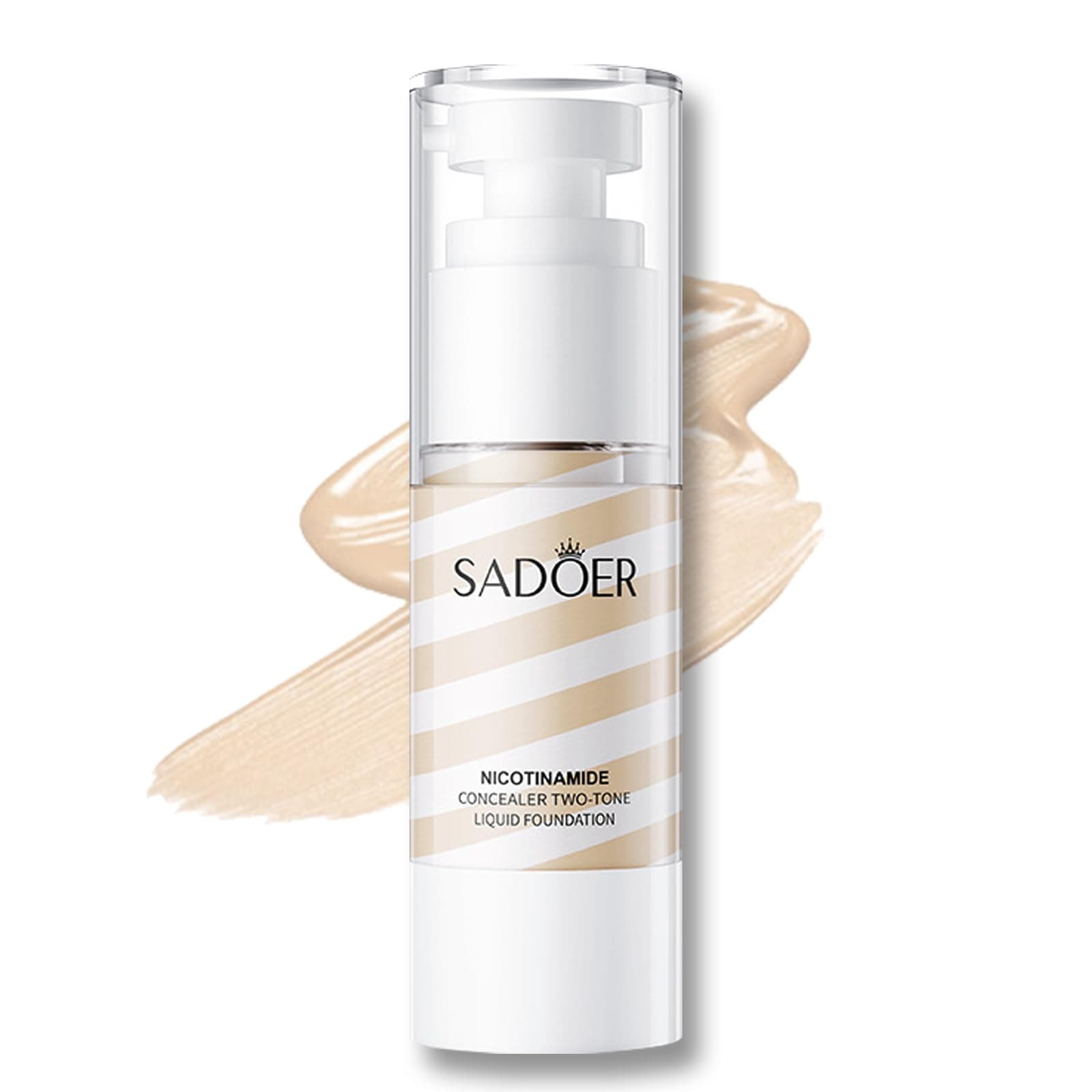 Foundation for Mature Skin, Nicotinamide Face Foundations - Full Coverage Foundation Soft Matte Foundation, Foundation Makeup Cream 24HR Waterproof Foundation for Dry Skin (Ivory, 35ml)