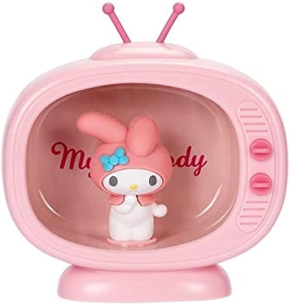 LUYAO Cute Night Light, My Melody LED Mini TV Model Night Lamp, Portable Bedroom Bedside Bed Lamp Gifts for Women Teenage Teen Girls Boys (My Melody)
