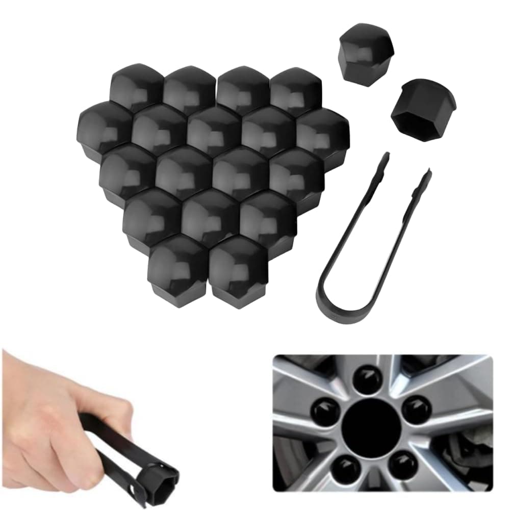 20PCS Wheel Nut Covers Bolt Caps,17 mm Vinyl Lug Bolt Cover, Auto Hub Screw Exterior Protection Anti-Theft Cap with Remover Tool,car Wheel nut Cap【Please Pay Attention to The Size Before Purchase】