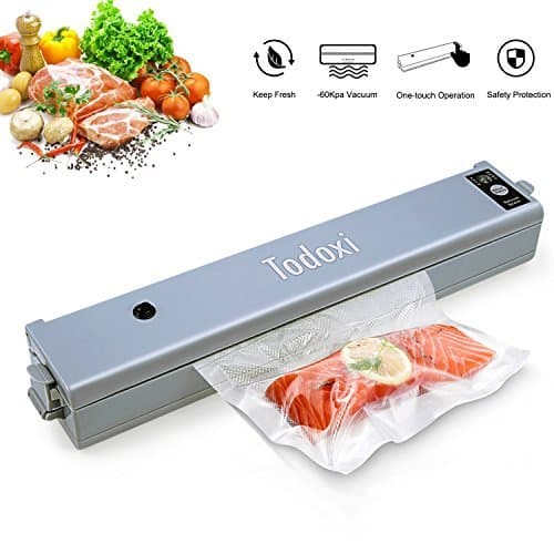 Vacuum Sealer Machine, Todoxi Automatic Vacuum Sealing System for Food Sealers,Portable Vaccum Packing and Sealing with 10 Sealable Bags and 1 Pair Replaceable Vaccum Strips