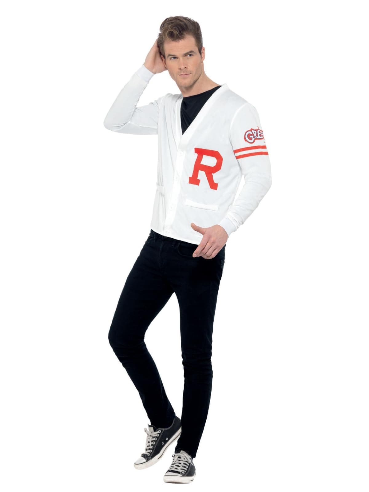 Grease Rydell Prep Costume White With Sweater Vest