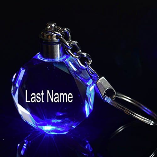 ivisi Personalized Engraved Key Chain Last Name (Crystal 3)
