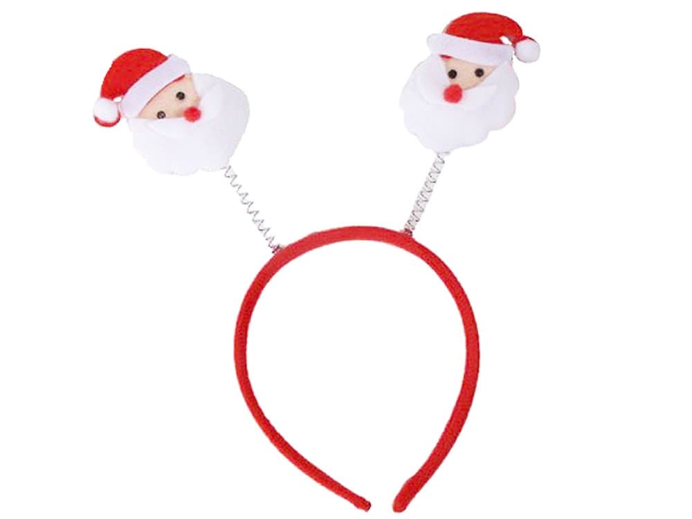 Christmas Bobble Spring Headbands Santa Claus