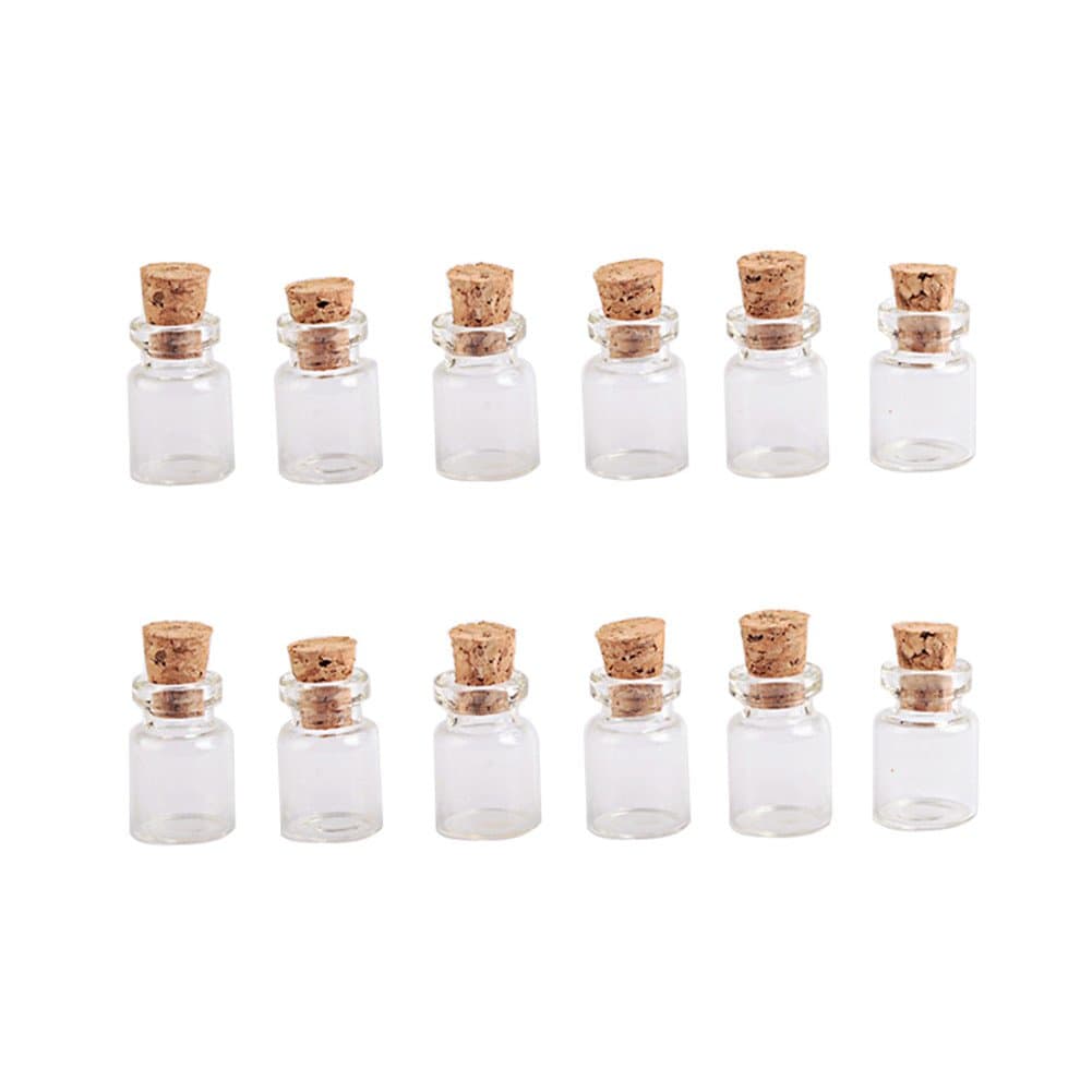 100pcs 0.5ml Cute Mini Glass Bottle With Corks Transparent Empty Small Wishing Bottle Decoration Crafts Glass Vials Jars (0.5ml (10x18x5mm))