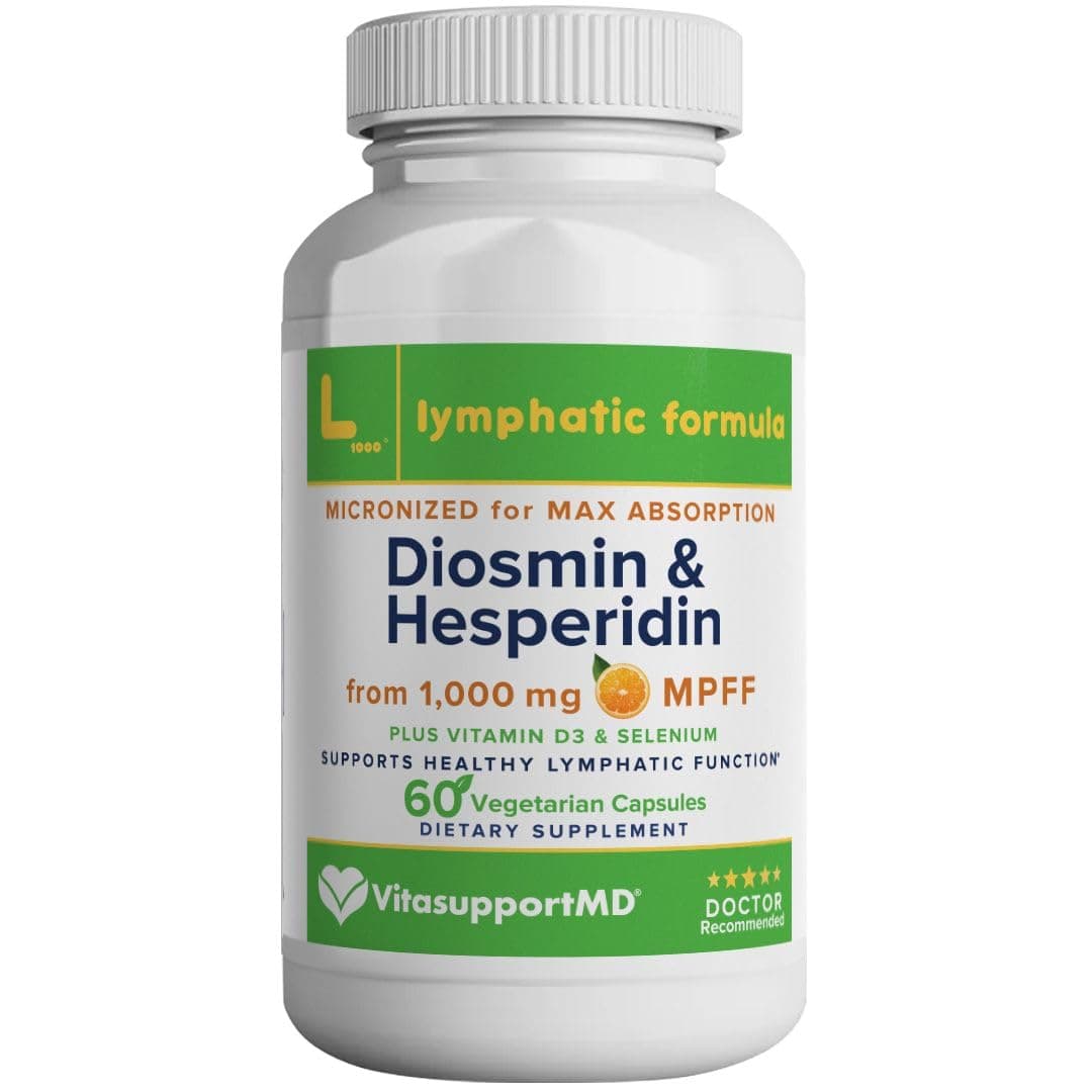 VITASUPPORTMD Lymphatic Formula - Micronized flavonoid, Selenium and Vitamin D3 - Supports Normal Lymphatic Function in Patients with; Lymphedema, Lipedema (Lymphatic Formula 1000 Extra Strength)