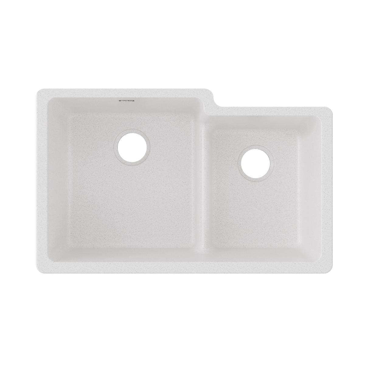 Quartz Classic ELGULBO3322WH0 White Offset 60/40 Double Bowl Undermount Sink with Aqua Divide