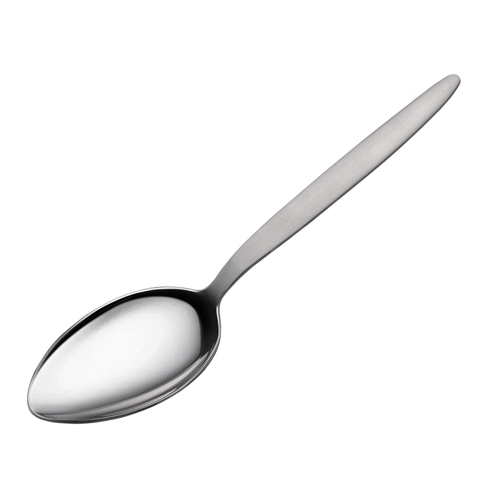 Chef Kunz Spoon | Silver Stainless Steel 2 Tbsp Basting Spoon, 9 Inch Solid Sauce Spoons, Big Serving Spoons Stainless Steel, Plating & Quenelle & Cooking