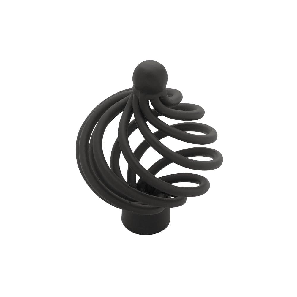 Liberty PN9012-FB-C 40mm Large Wire Swirl Kitchen Cabinet Hardware Knob with Ball Top, Flat Black
