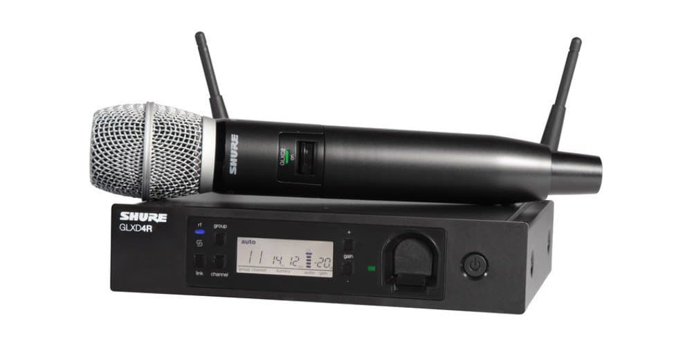 Shure GLXD24R/SM58 Microphone System with GLXD4R Rack Mount Receiver and GLXD2 Handheld Transmitter with SM58 Vocal Mic Capsule