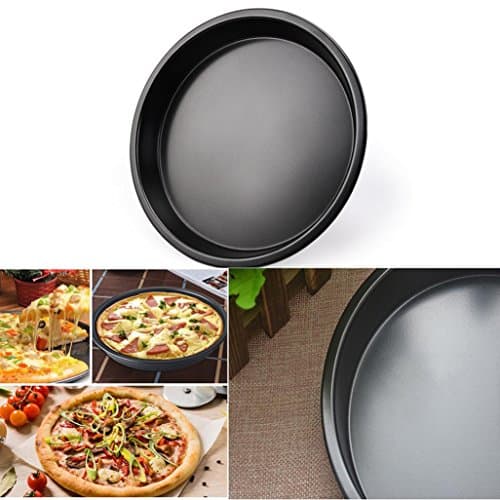 Belloc 7-Inch Round Shaped Pizza Pan - Non-stick Deep Pizza Dish Aluminum Metallic Bakeware Baking Pan Trays Kitchen Tools for Homemade Pizza Shop Party Cookies Pies