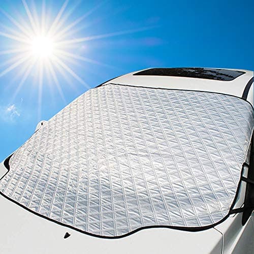 Car Windshield Snow Cover, Windshield Cover for Ice and Snow with Magnetic Edge, Thicker 4 Layers Defense Snow, Ice and Frost, Extra Large Windshield Winter Cover Fits Most Cars and SUV