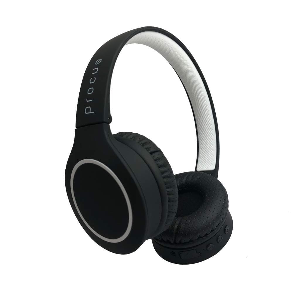 Procus Urban Bluetooth On-Ear Foldable Headphones, High Bass with Microphone (Mobile/PC/TV) (Black)