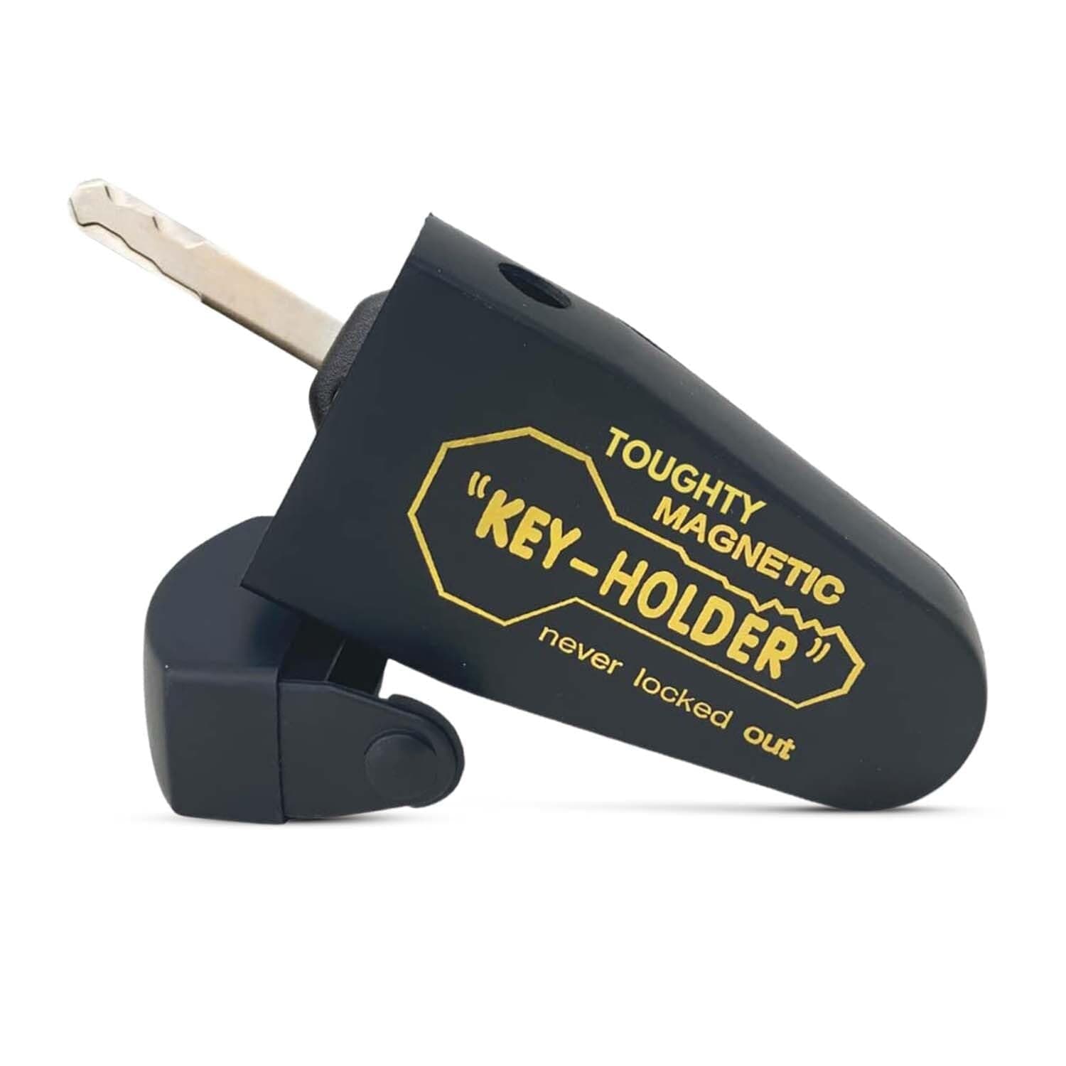 Magnetic Hide a Key Box – Strong Magnet Holder for Hiding Spare Key Car, House, RV, Boat Access – Waterproof Hidden Storage for Outside, Under Vehicle, Office, Shed – Lock Box, Black by Toughty