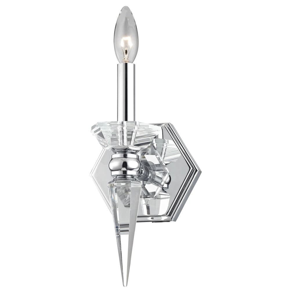 Poitiers Chrome and Crystal Wall Sconce