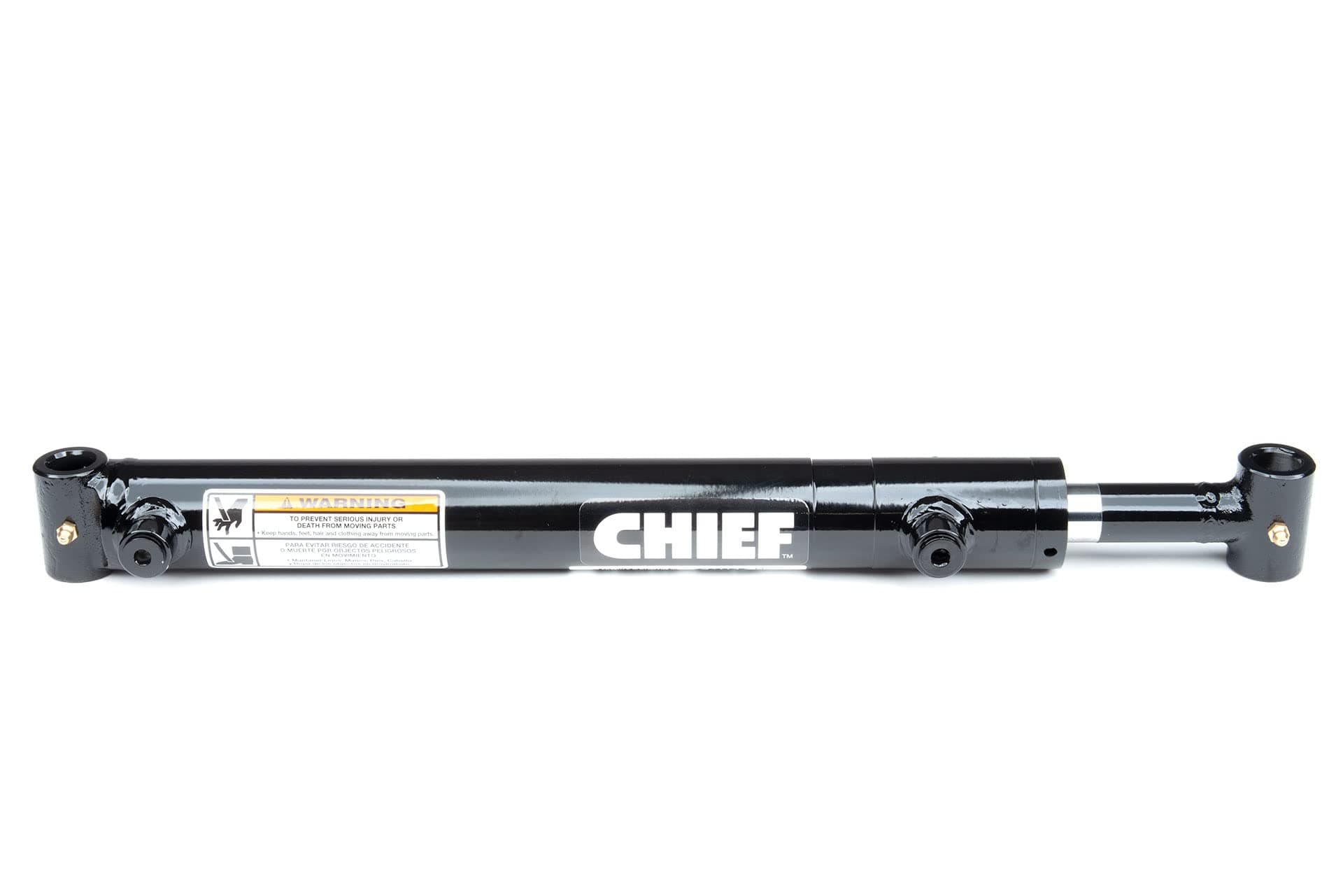 Chief LD Loader Welded Hydraulic Cylinder - Double Acting Cylinder for Light Duty Applications - 1.5” Bore, 16” Stroke, 3000 PSI, Retracted Length 24”, 40” Extended, 5300 lbs Column Load, SAE 6 Port