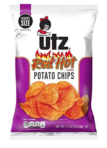 UTZ Red Hot Potato Chips 7.5 oz Bags - Pack of 7