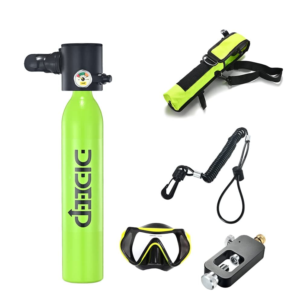 Dive Portable lungswith Dot Certified Reusable Diving Tank Kit 0.5L Capacity Mini Scuba Diving Tanks That Support 5-10 Minutes of Underwater Breathing Dive Portable Lungs for Diving