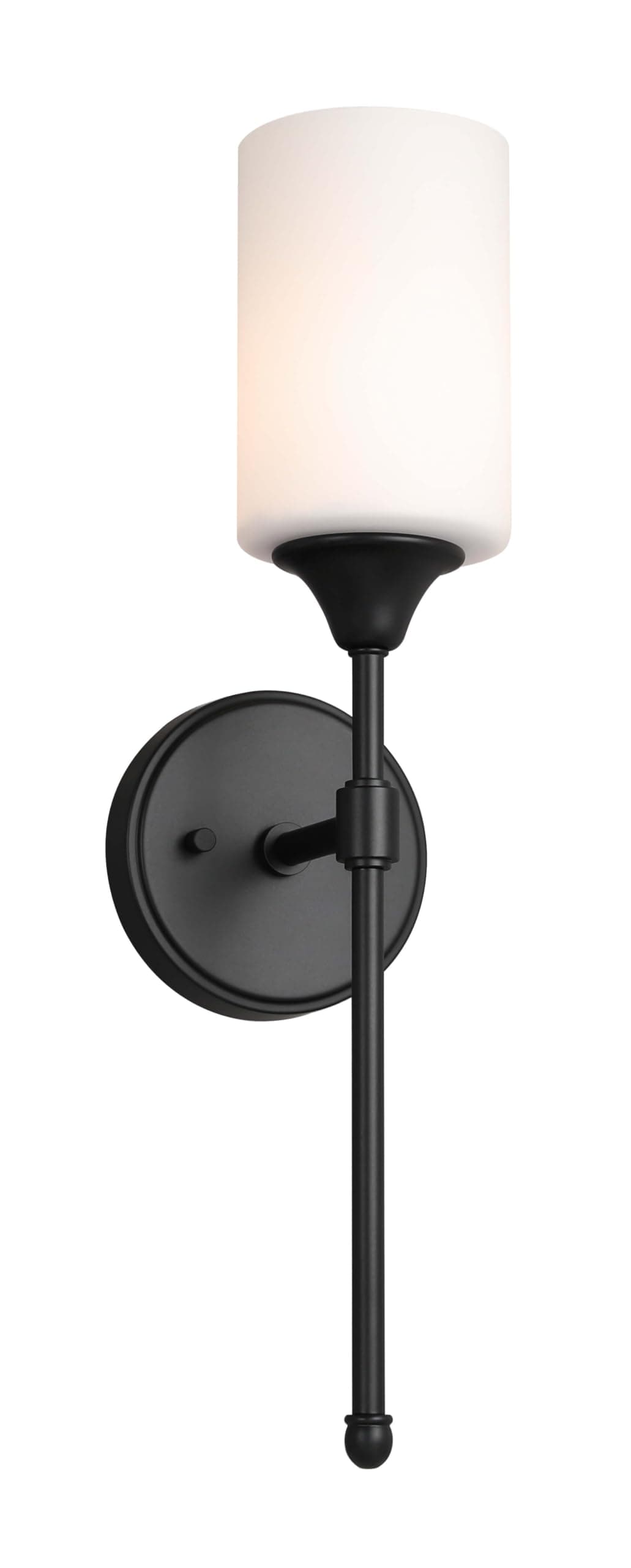 Wall Sconce, Bathroom Vanity Light with Glass, Wall Fixture Matte Black Finish for Bathroom XB-W1216-MBK