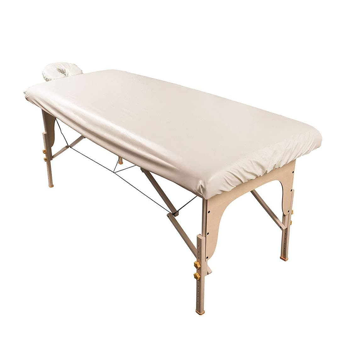 ForPro Professional Collection Waterproof Massage Table Cover, Protective Spa Treatment Sheet Set for Massage Tables, Machine Washable, includes Massage Fitted Sheet and Face Rest Cover, Natural