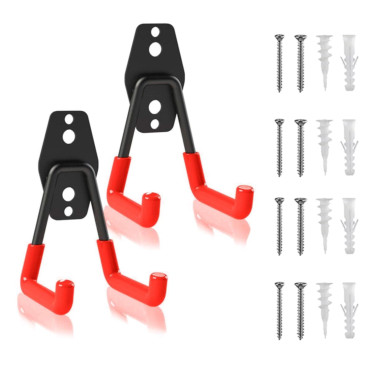 HASTHIP® 2Pcs Wall Hooks Heavy Duty,Utility Metal Garage Wall Hanger Hook,Hanging Garage Organizer for Organizing Power Tools Ladders Bulk Items Bikes Ropes and More Equipment