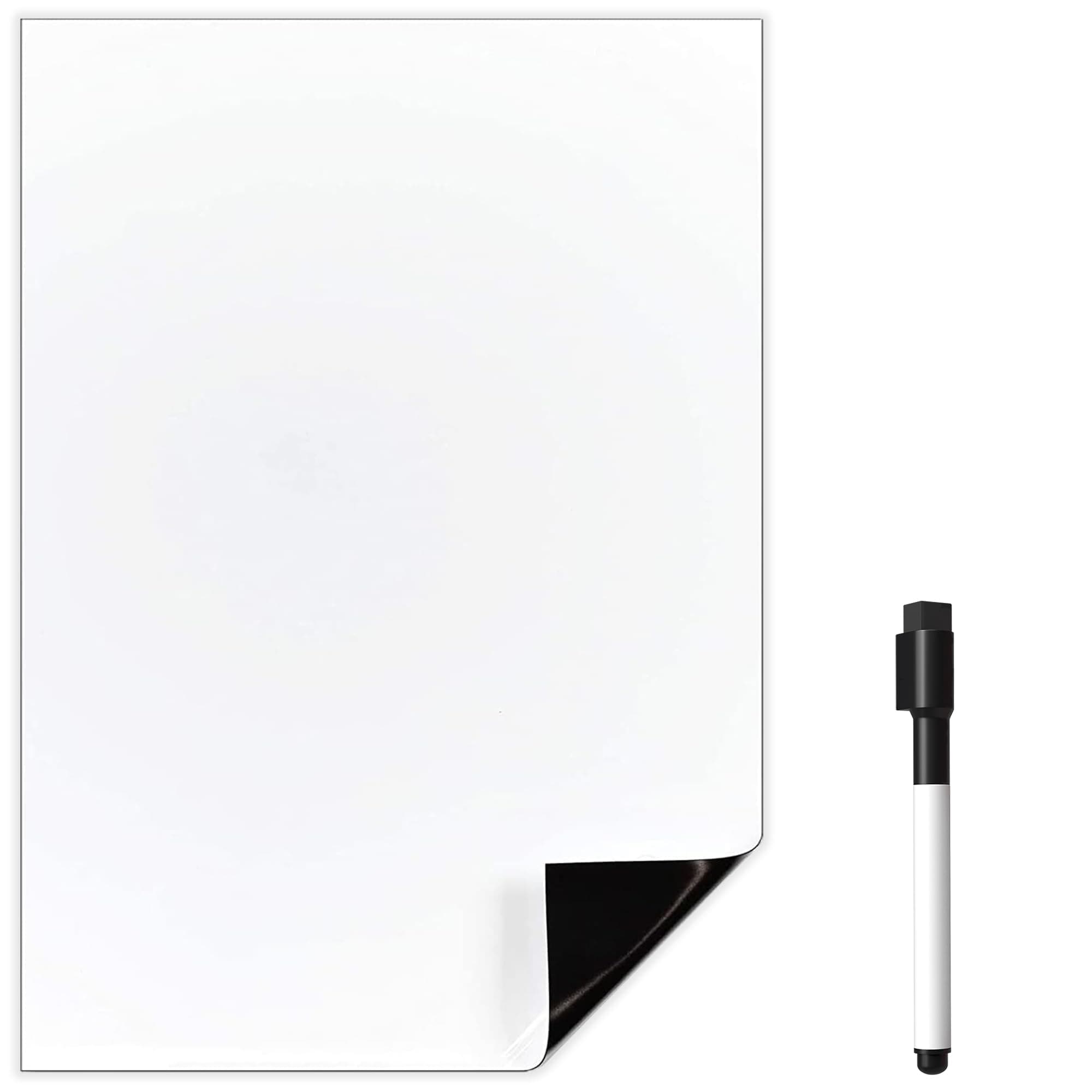 TMS A4 Magnetic Whiteboard for Fridge | Kitchen White Board with Dry Wipe Pen for Memos, Notes or Reminders | use as Notice Board, Weekly Meal Planner or to Do List