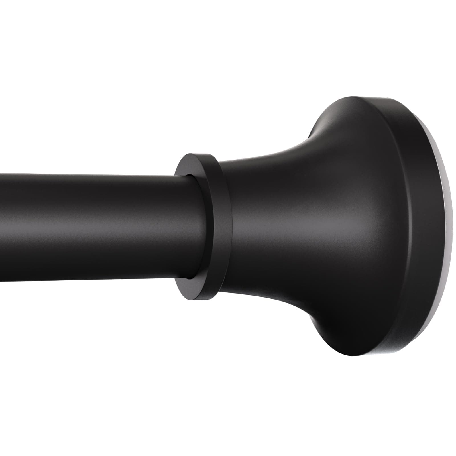 Adjustable Shower Curtain Rod 31-80 Inch, Never Rust Stainless Steel Black Tension Rod, 1" Heavy Duty No-Drill for Bathroom, Kitchen & Closet