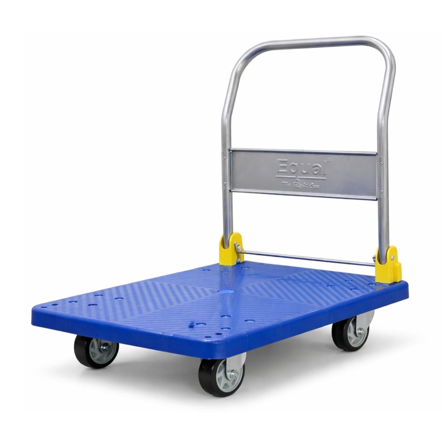 150kg Portable Foldable Platform Trolley - Heavy-Duty PP Frame - 360 Degree Rotating High-Density PU Wheels - 1-Year Warranty - Home, Warehouse and Industrial Use (72cm x 48cm)