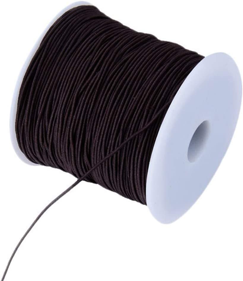 ExeQianming Elastic String, 100 Meters 0.8 mm Nylon Beading Cord Elastic String Stretch Cord Beading Thread for Crafting Bracelet Necklace Jewelry Making, Black