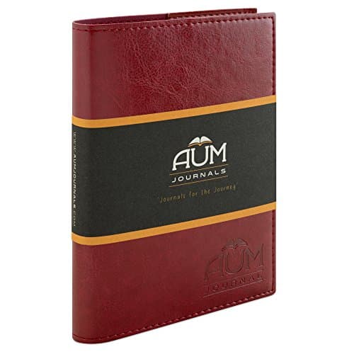 Journal for Life - Refillable Leather Journal Notebook - A6 Pocket Journal Size (15x11cm) Four Natural Leather Colour Options - Aum Journals A6 Originals Range (Rouge Journal)