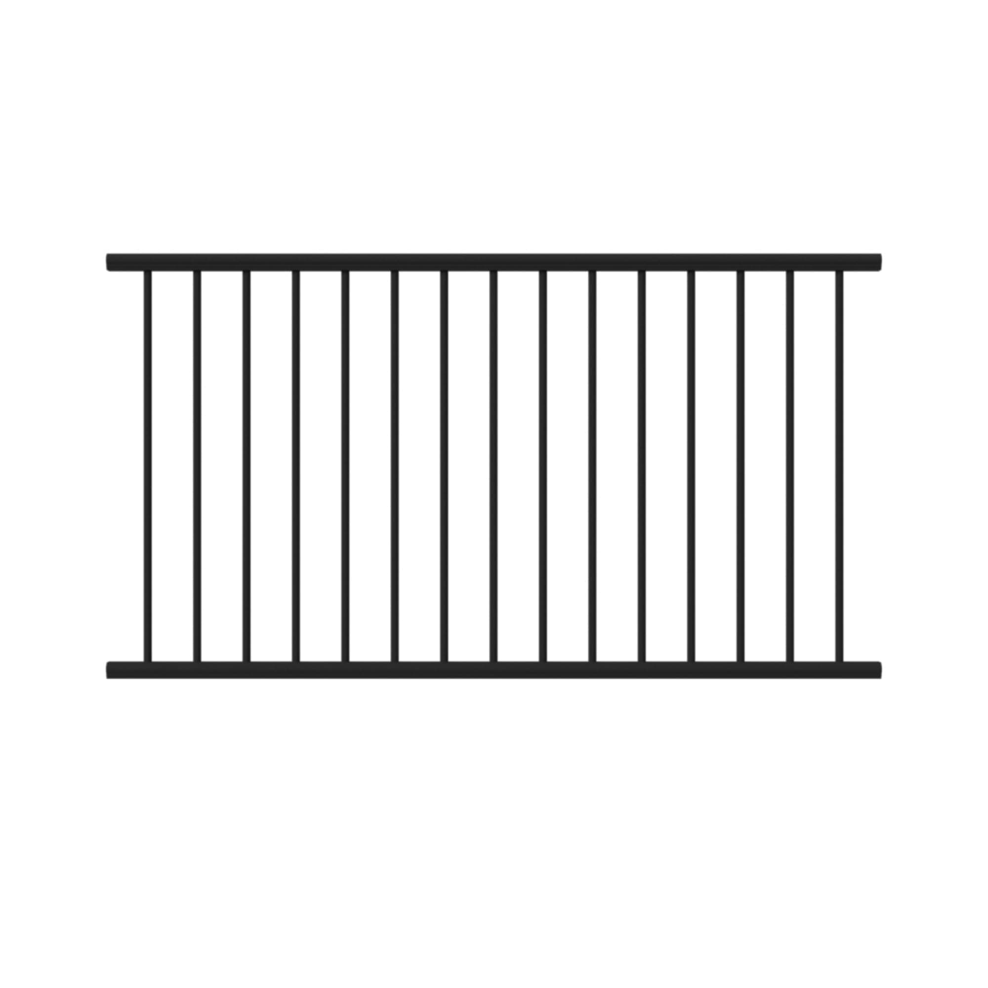 Aluminum Classic 6 ft. x 36 in. Textured Black Line Rail Kit