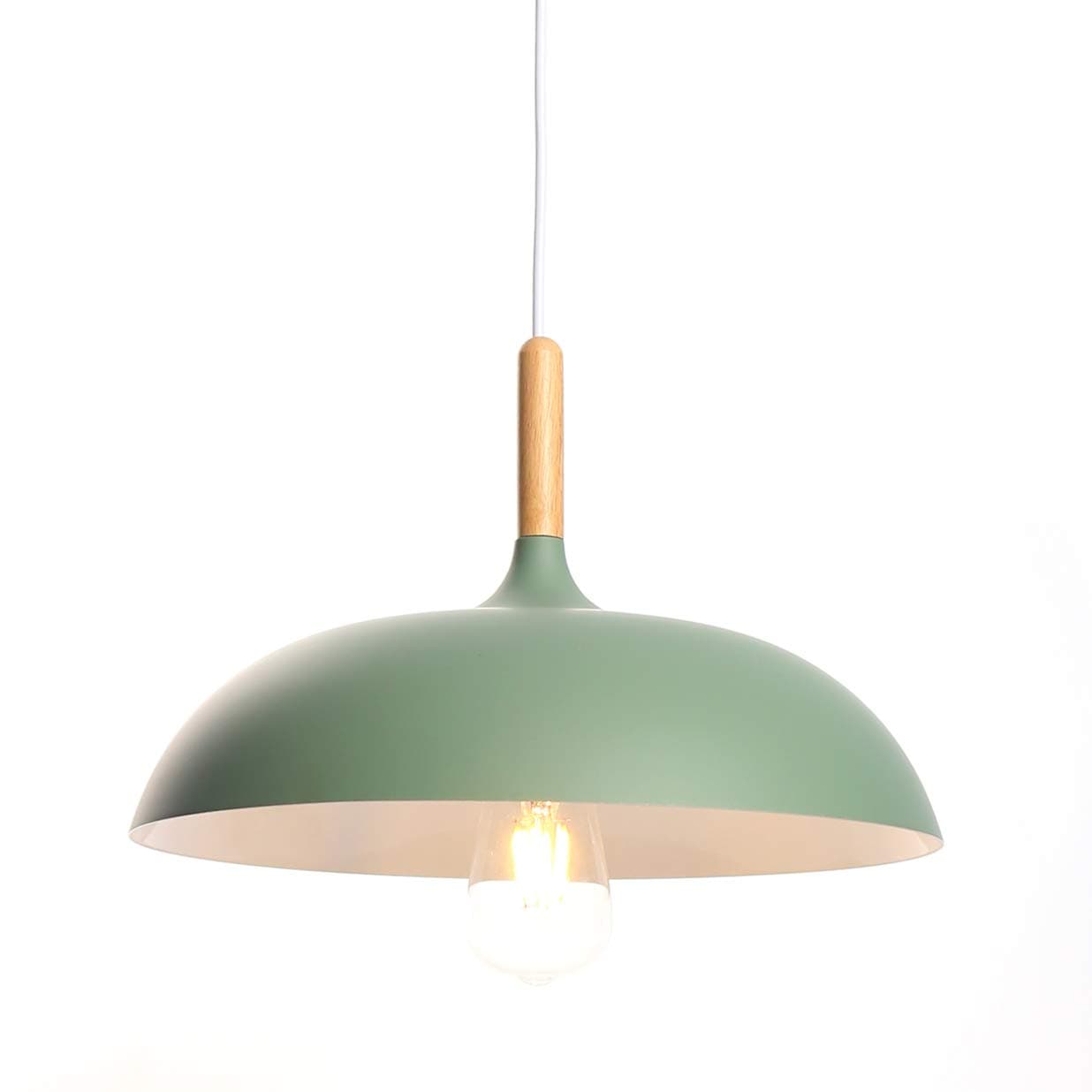 Modern Industrial Pendant Light Kitchen Island Ceiling Light, Green Color Lamp Shade Lighting Fixture, for Dining Room, Living Room, Bedroom, Bar Restaurant Coffee Shop