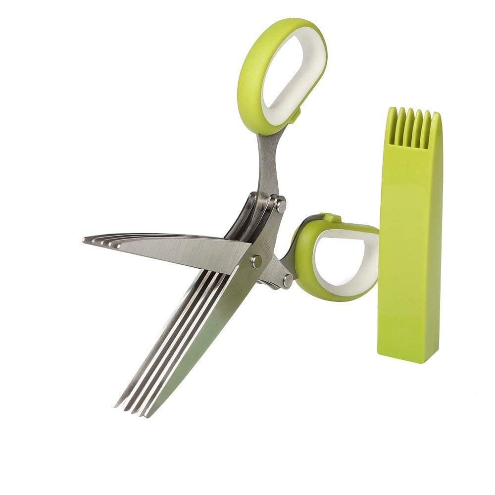 VOFO Herb scissors Stainless Steel Multipurpose Kitchen Shear with 5 Blades and Cover