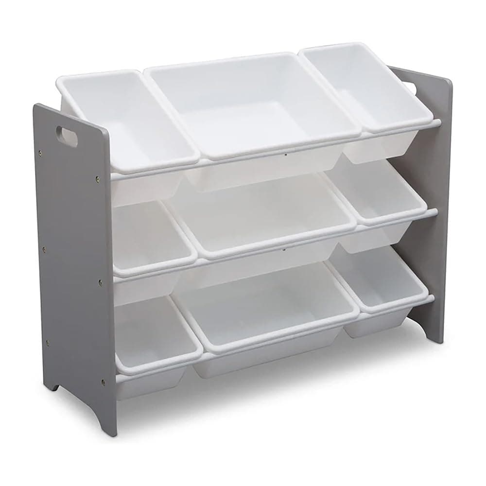 Delta Children Mysize 9 Bin Plastic Toy Organizer, Grey