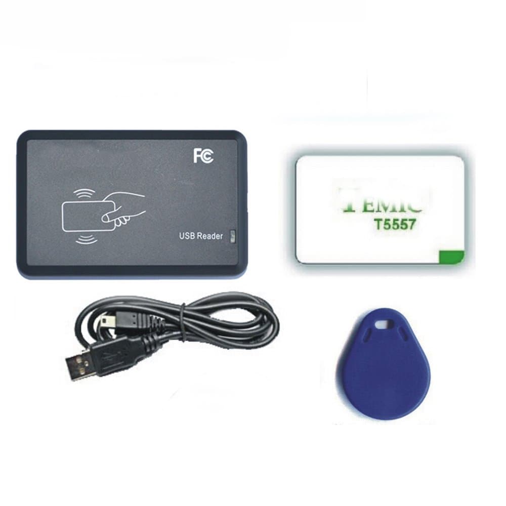 USB 125Khz RFID EM4305 T5557 Card Reader/Writer Copier/Writer programmer burner+10pcs Rewritable tags