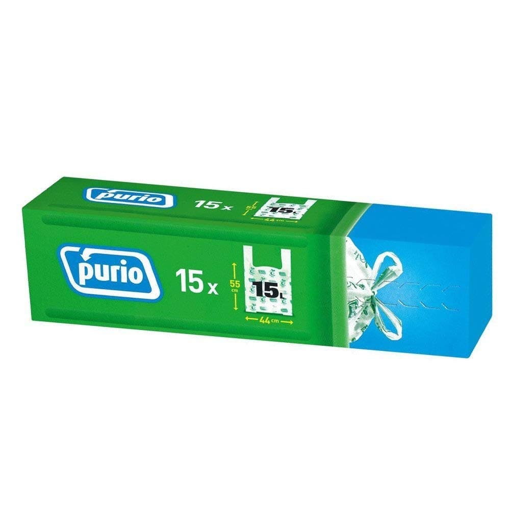 Purio 20 x 15 Litre Compostable Food Waste Caddy Bin Liners Biodegradable Bags 15L Green