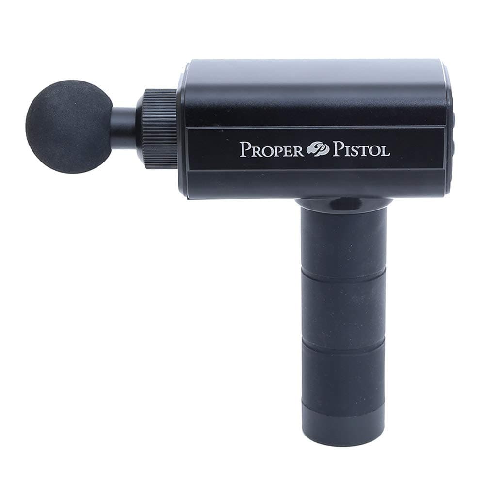 Proper Pistol - Deep Tissue Percussion Massager - Massage Gun for Muscle Soreness - Cordless Handheld Electric Massage Device - Soft Brushless Motor