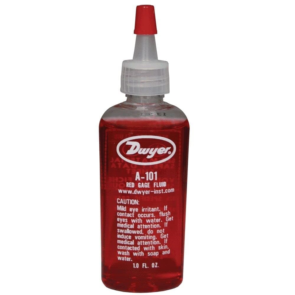 Dwyer® Red Gage Fluid, A-101, 1 oz Bottle, .826 Specific Gravity