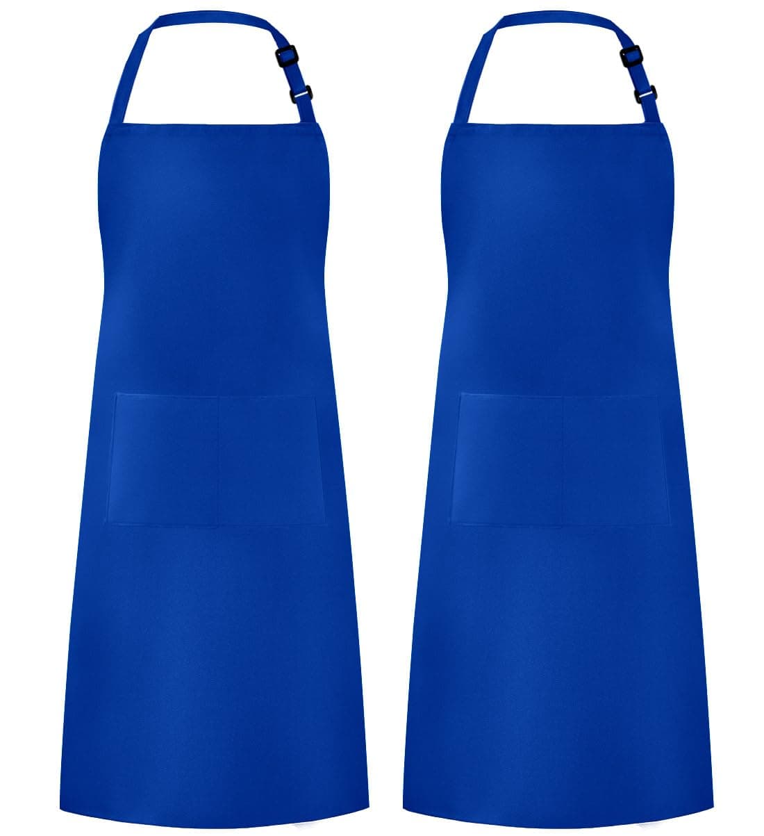 Apron for Men Women, Adjustable Cooking Kitchen Chef Aprons with 2 Pockets, Cotton/Polycotton/Polyester