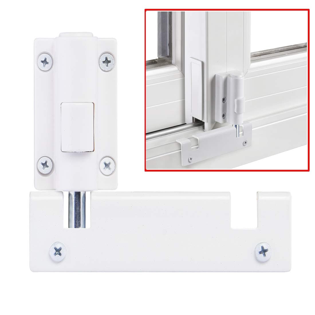 Patio Sliding Door Security Foot Lock Kick Lock, Fits on Top Rail-Childproof patio Door guardian-or Bottom Rail-Foot Operated-Keep Your Family Safe and Secure(1 Pack,White)