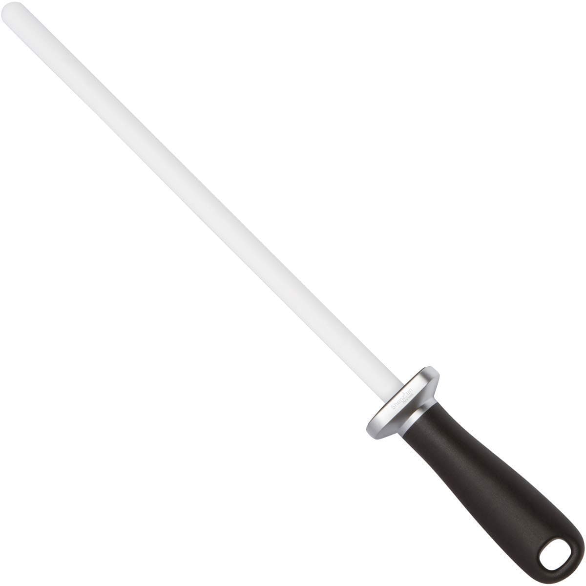 White Ceramic Knife Sharpener Honing Rod: Best Professional Knife Sharpening Tool.12 Inch Honing Stick, Ceramic Honing Rod for Chef's Knife and Kitchen Knife