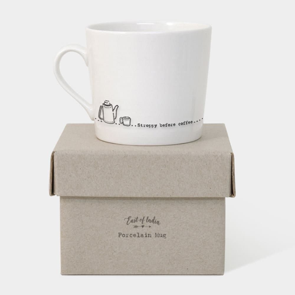 ‘Stroppy Before Coffee’ Wobbly Porcelain Boxed Mug