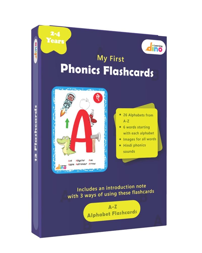 Phonics/Alphabet (ABC) Flashcards for 2 to 4 Year Old Kids (Kindergarten/KG Kids) | My First Phonics Flashcards by Learning Dino | Interesting Activities to Learn A B C and Sounds