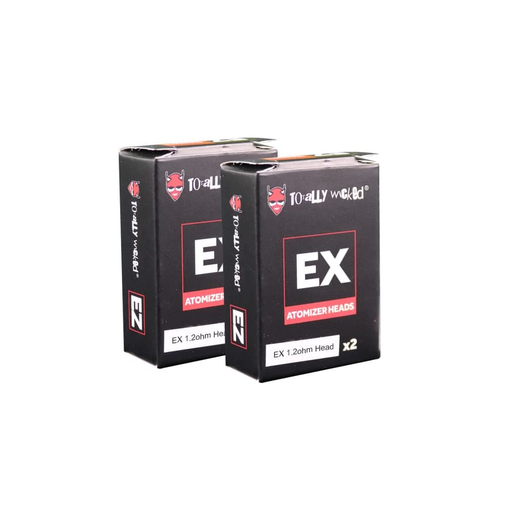 Totally Wicked EX atomiser Heads 1.2ohm - 2 Packs of 2 No Nicotine/Nicotine Free