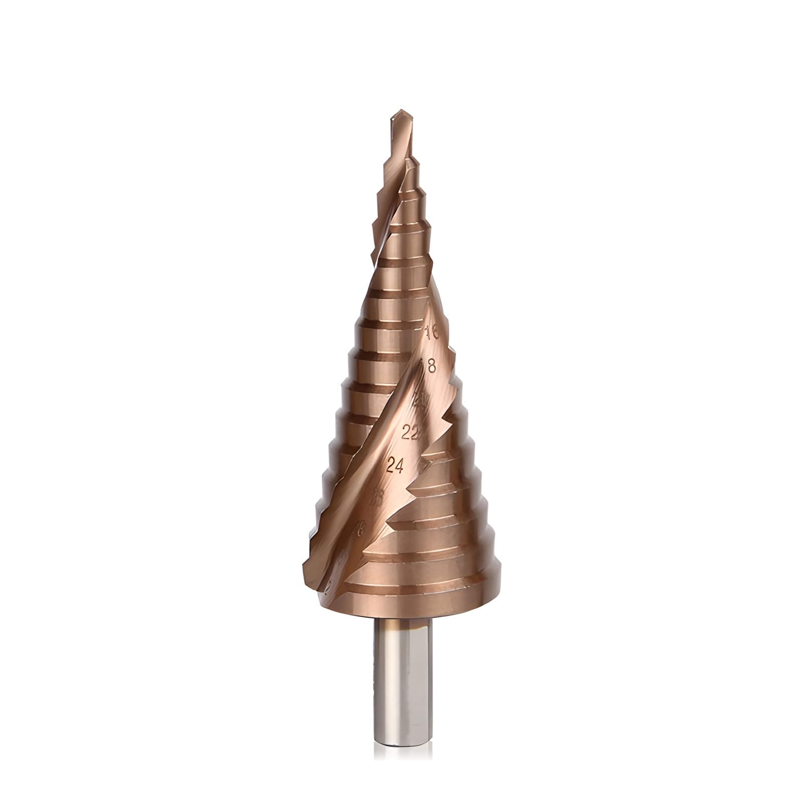 M35 Cobalt Step Drill Bit, Metric Double Spiral Flute Heavy Duty, 4-32mm (3/16" to 1-1/4") HSS Cone Drill Bit for Stainless Steel Aluminum Sheet Metal Wood Plastic