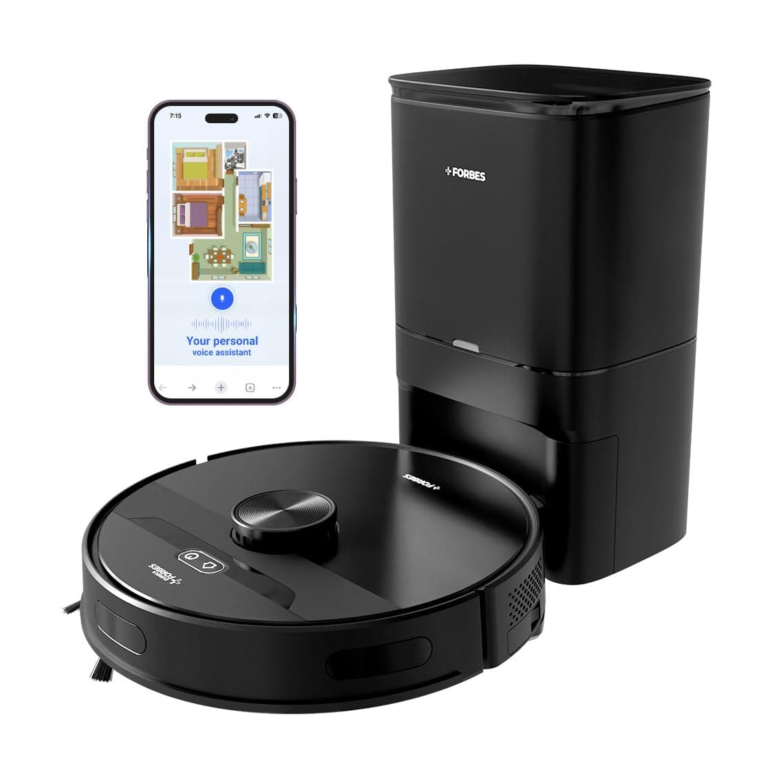 Eureka Forbes SmartClean, 5000Pa HyperSuction Robotic Vacuum Cleaner with Auto Bin | Installation & Demo at Home (in 8 Cities)* | LiDAR 3.0 | Wet Mopping | 5-Hour Run Time | Smart App Control
