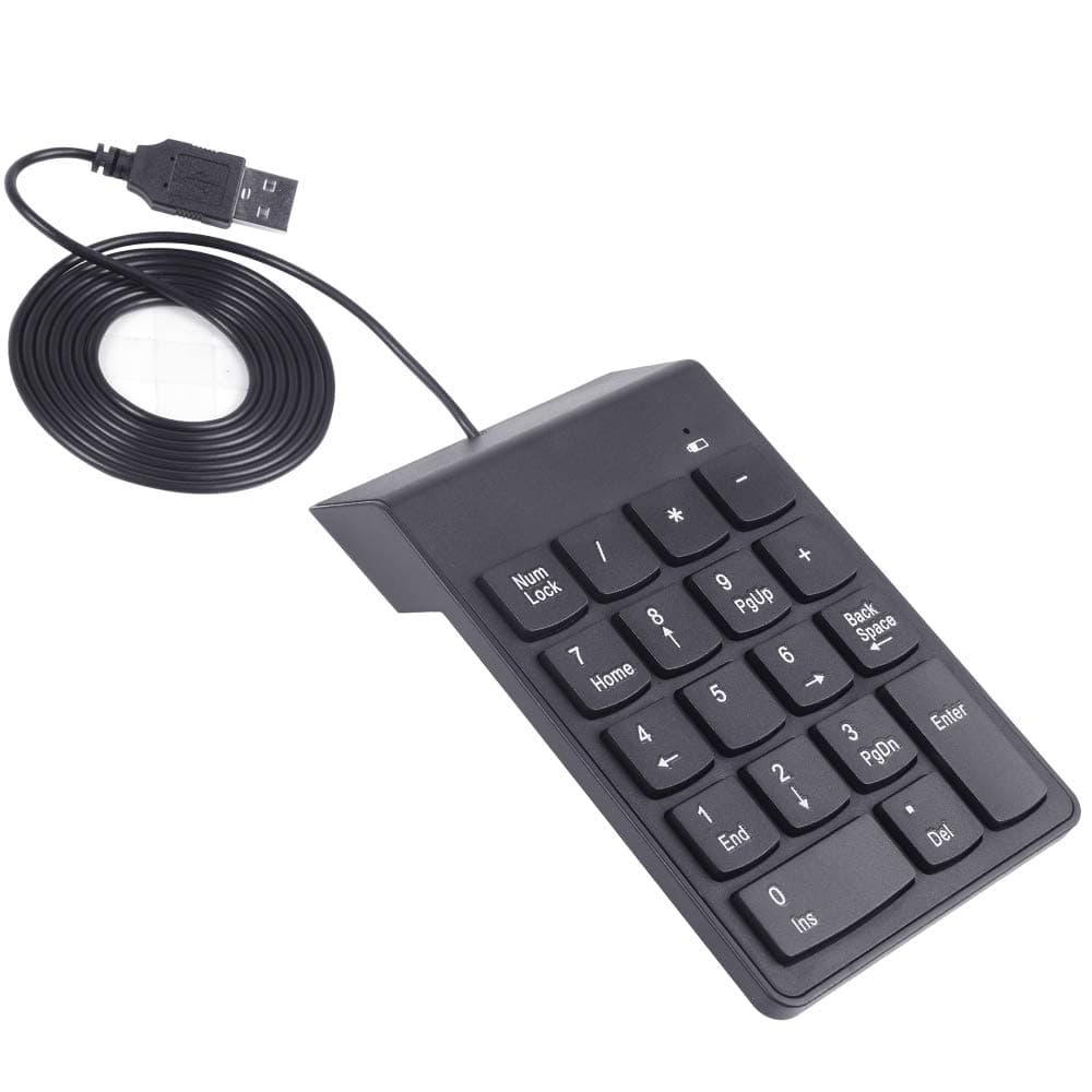 Kadaon USB Numeric Keypad - 18 Key Number Keyboard for Laptop, Notebook, PC, Computer