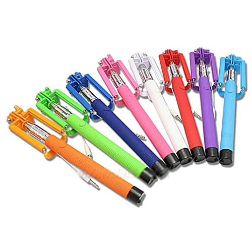 STATEZEN Selfie Sticks with Aux Cable Multicolor