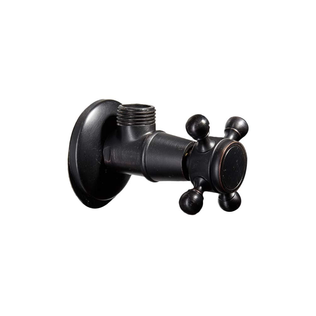 Matte Black Body Turn Angle Shut Off Valve Brass - Water Sink Turn Valve Kitchen Sink Angle Valve for Home Bathroom Toilet