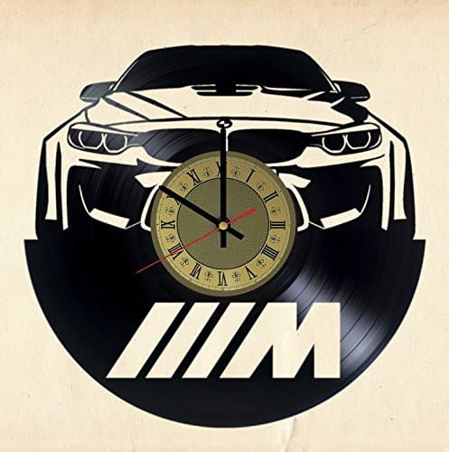 Automobile Germany Vinyl Wall Clock - Handmade Artwork Home Bedroom Living Kids Room Nursery Wall Decor Great Gifts idea for Birthday, Wedding, Anniversary - Customize Your (Gold/Black)