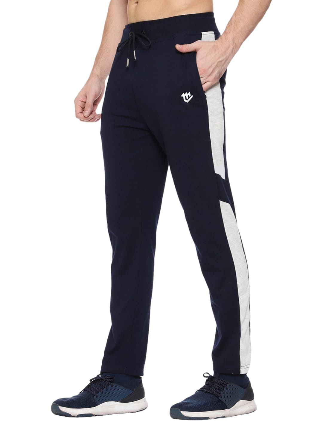 Track Pants for Men: Regular Fit Cotton Blend Lower with 2 Side Zipper Pockets, Back Pocket - Your Go-to for Running, Gym, and Comfortable Style.
